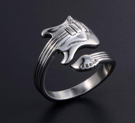 Inel inox reglabil cu chitara [2]