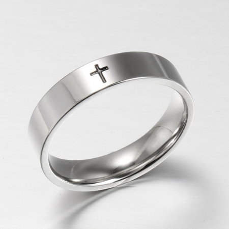 Inel inox cu cruce [2]