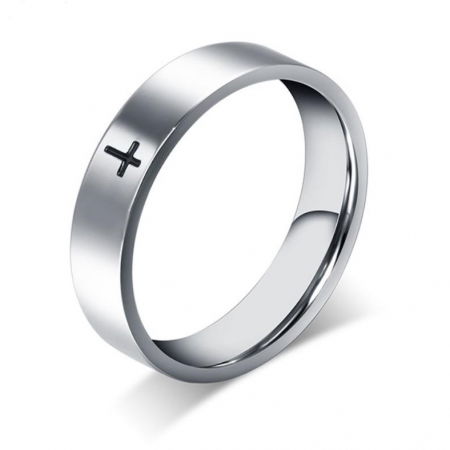 Inel inox cu cruce
