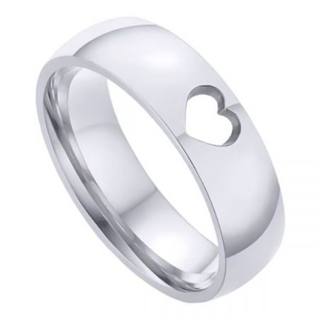 Inel inox cu inima decupata