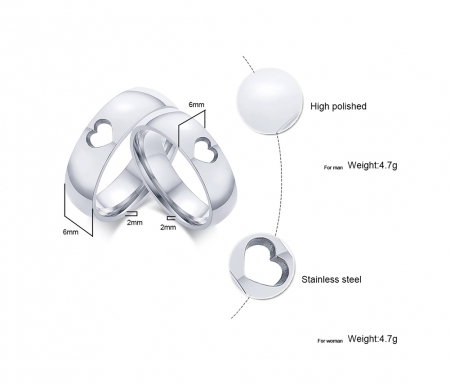 Inel inox cu inima decupata [4]