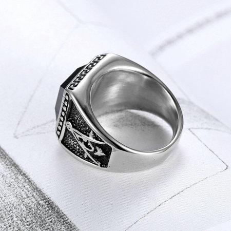 Inel inox cu zirconiu negru The Grand Architect [3]