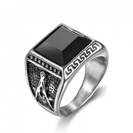 Inel inox cu zirconiu negru The Grand Architect [5]