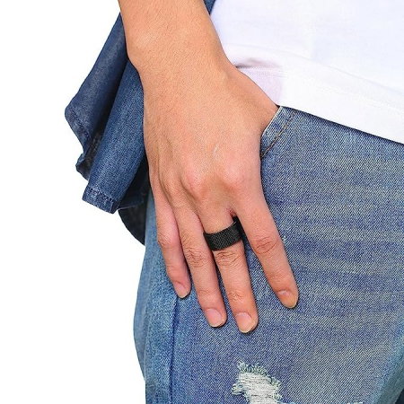 Inel inox negru tip plasa 10 mm [1]