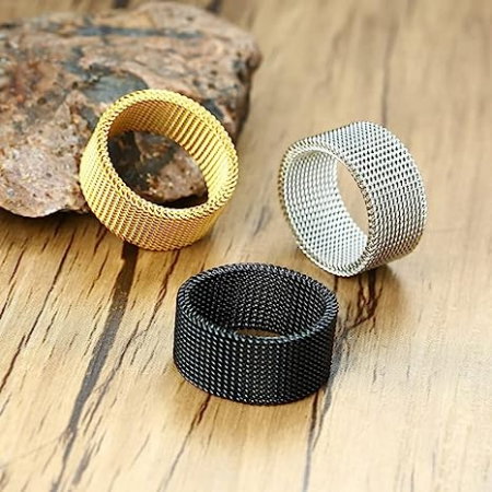 Inel inox negru tip plasa 10 mm [7]