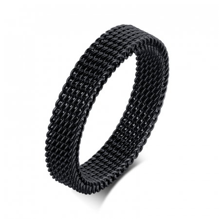 Inel inox negru tip plasa 4 mm [0]