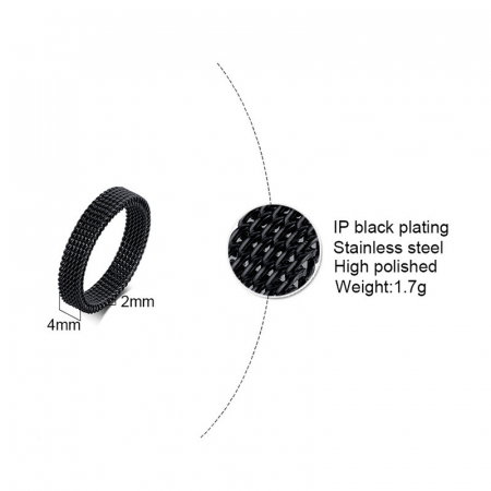 Inel inox negru tip plasa 4 mm [5]
