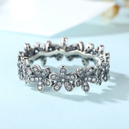Inel placat cu argint cu floricele IST0006 [2]