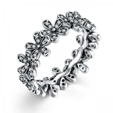 Inel placat cu argint cu floricele IST0006 [0]