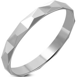 Inel tungsten 3 mm latime stil verigheta cu piramide [0]