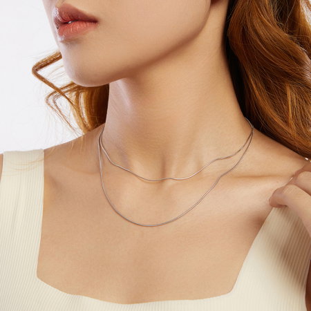 Lant argint sarpe 1 mm ajustabil [10]