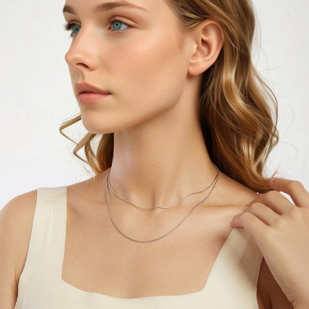 Lant argint sarpe 1 mm ajustabil [9]