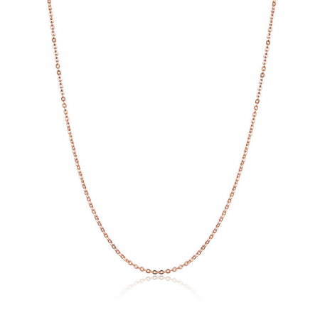 Lant reglabil argint placat cu aur roz 50 cm cu zale ovale