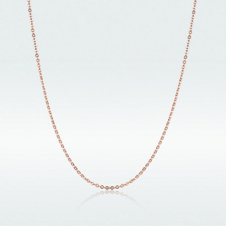 Lant reglabil argint placat cu aur roz 50 cm cu zale ovale [5]