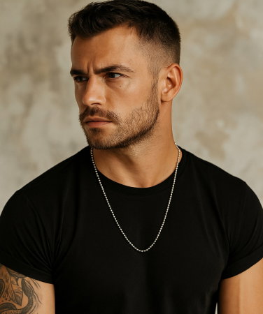 Lant argint cu bilute 2,5 mm, 70 cm [2]