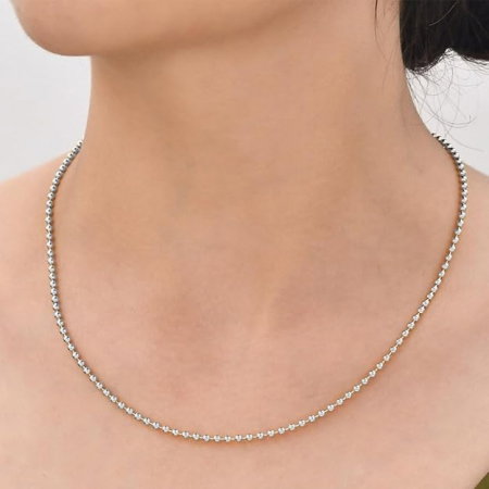 Lant argint cu bilute 3 mm, 55 cm [6]