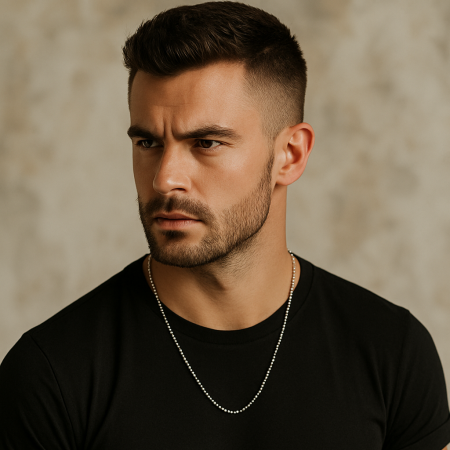 Lant argint cu bilute 3 mm, 60 cm [2]