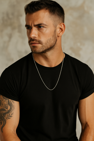 Lant argint cu bilute 3 mm, 75 cm [4]