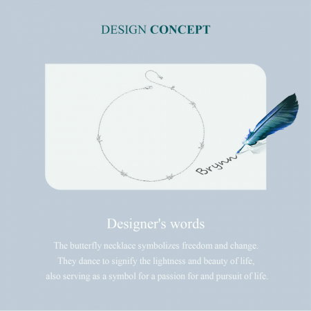 Lant argint cu fluturasi [10]