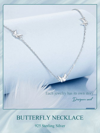Lant argint cu fluturasi [9]