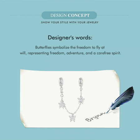 Lant argint cu fluturasi [7]