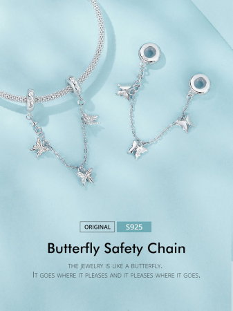 Lant argint cu fluturasi [8]