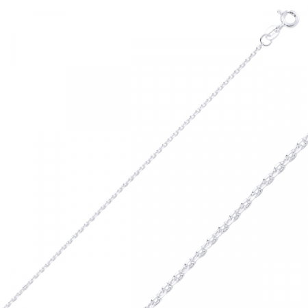 Lant argint Forzentina 90 cm, placat cu rodiu, zale ovale cu taietura tip diamant [1]