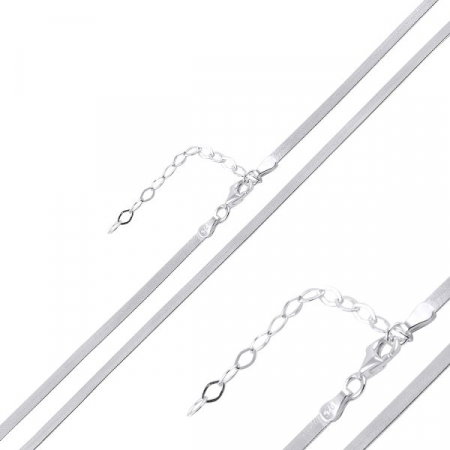 Lant argint sarpe plat 45 cm + 5 cm lant ajustabil [1]