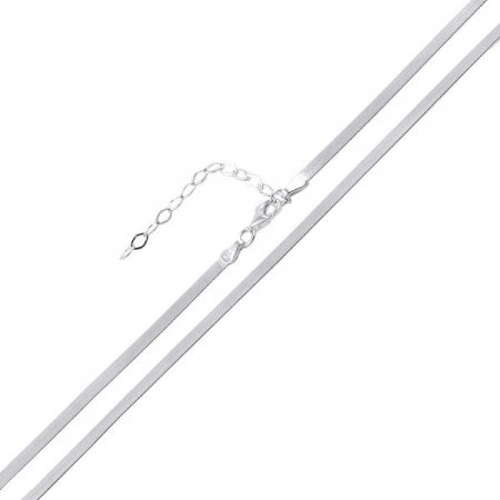 Lant argint sarpe plat 45 cm + 5 cm lant ajustabil [0]