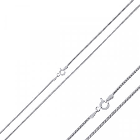 Lant argint Tondo 55 cm model sarpe placat cu rodiu [0]