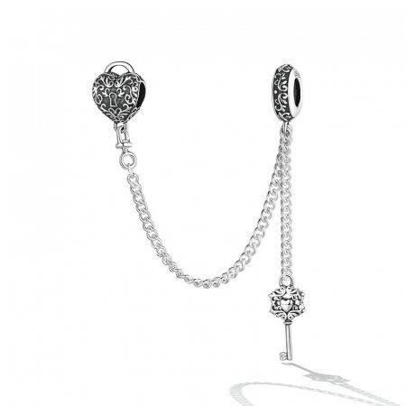 Lant de siguranta bratara cu lacat si cheie argint [1]