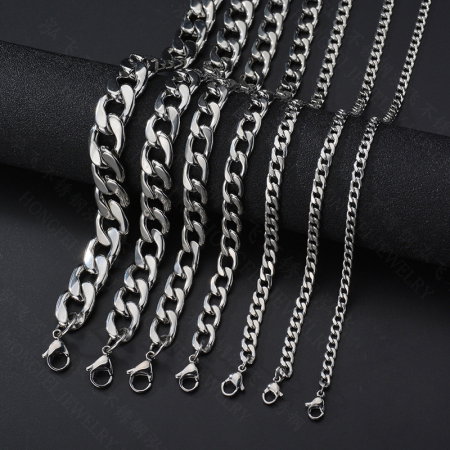 Lant inox cuban cu zale plate 50 cm [2]