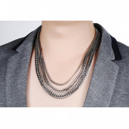 Lant inox argintiu 56 cm x 8 mm [4]