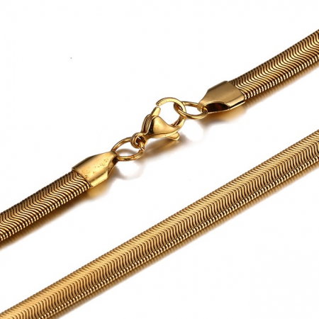 Lant inox aurit model sarpe 6 mm, 50 cm [3]