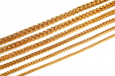 Lant inox auriu model marinaresc 3 mm, 50 cm