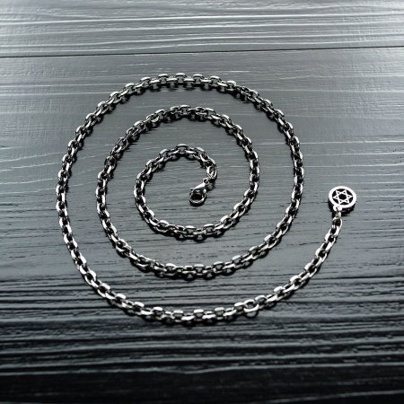 Lant inox cu zale ovale gri - Latime 4 mm, Lungime 70 + 5 cm [1]