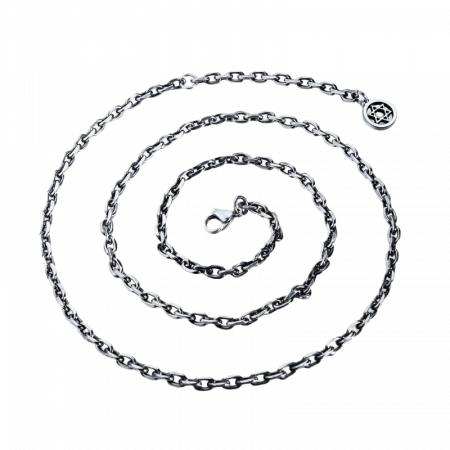 Lant inox cu zale ovale gri - Latime 4 mm, Lungime 70 + 5 cm [0]