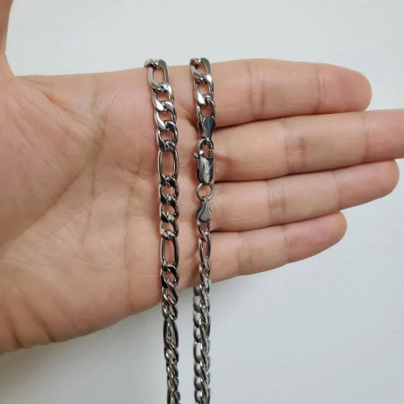 Lant inox Figaro argintiu de 5 mm [3]