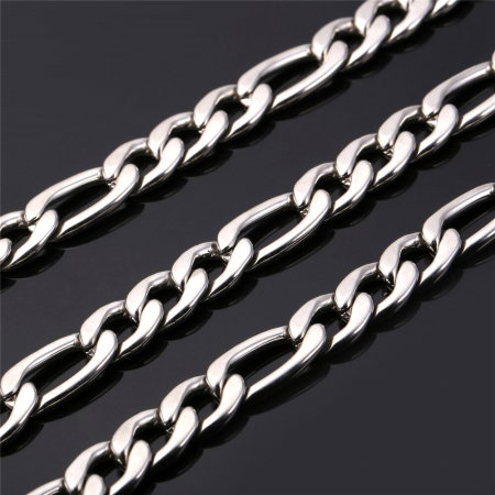 Lant inox Figaro argintiu de 7,5 mm [2]