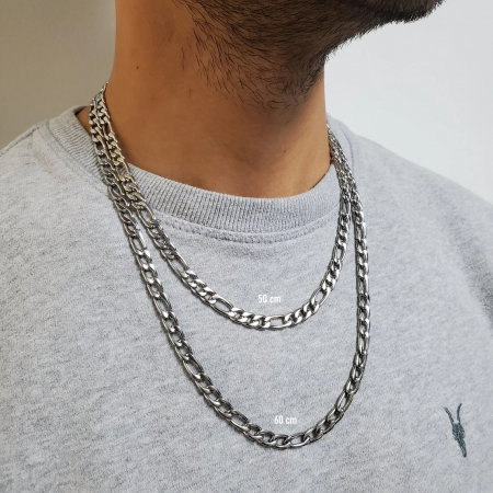 Lant inox Figaro argintiu de 7,5 mm [4]