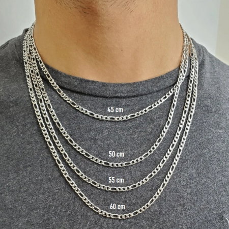 Lant inox Figaro argintiu de 7,5 mm [7]