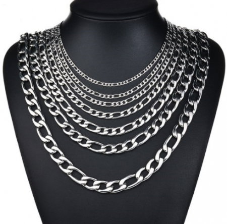 Lant inox Figaro argintiu de 7,5 mm [9]