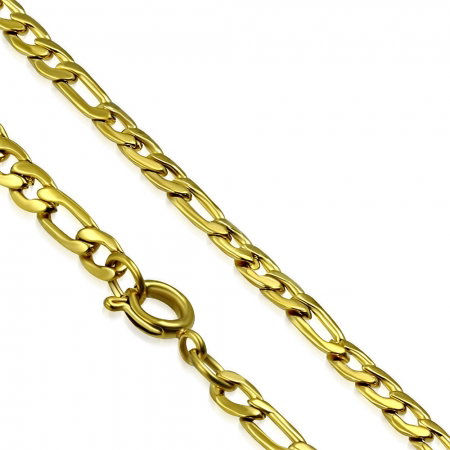 Lant inox FIgaro cu zale ovale plate 3 mm si 56 cm [0]