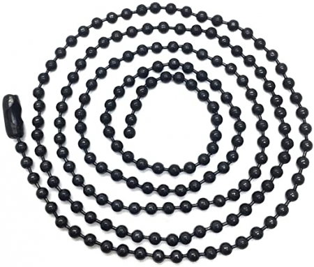 Lant inox militar cu bilute army negru de 59 cm si 2 mm grosime [0]