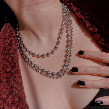 Lant inox militar cu bilute army 60 cm si 5 mm grosime [3]