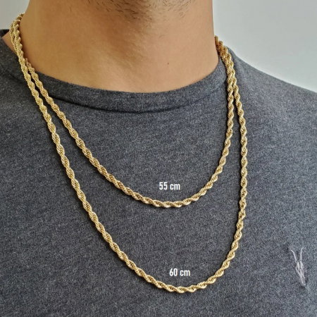 Lant inox auriu rasucit de 4 mm [6]