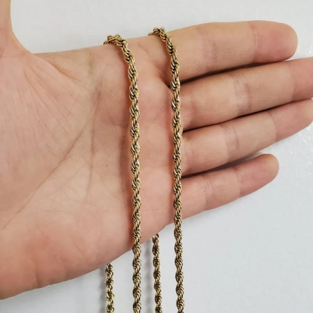 Lant inox auriu rasucit de 4 mm [4]