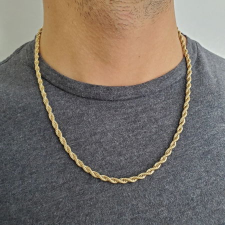 Lant inox auriu rasucit de 4 mm