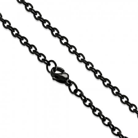 Lant negru inox cu zale ovale 60 cm si 3 mm LSL0324 [0]