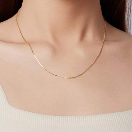 Lantisor argint placat cu aur model cubic [6]